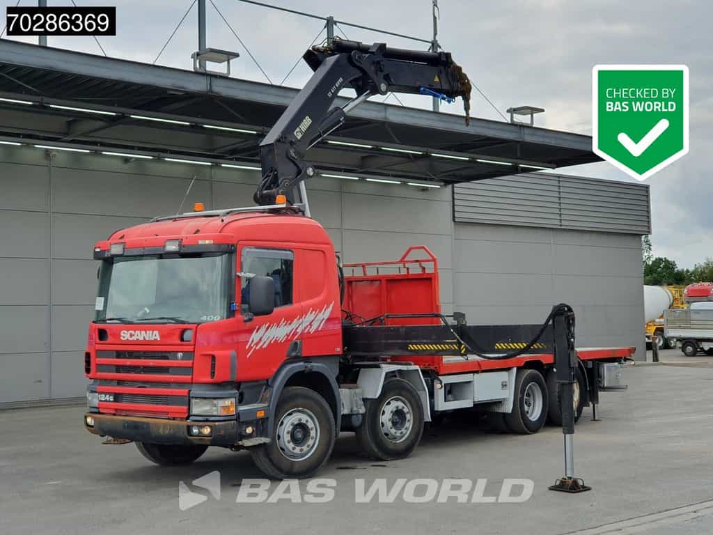 Scania P P124 8X2 HIAB 477EP-5 HIPRO 2013 year Kran Crane Lift Axle Manual Euro 2