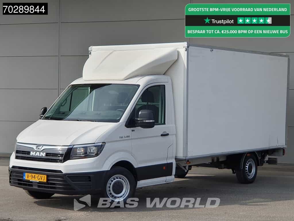 MAN TGE 3.180 D'Hollandia Laadklep Bakwagen Airco Cruise Lat om Lat Euro6 Meubelbak Koffer 19m3 Airco Cruise control