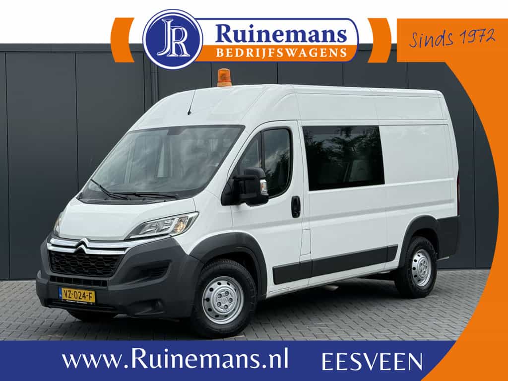 Citroën Jumper 2.2 HDI 131 PK ZWAAR / L2H2 / 1e EIG. / 7-PERS DUBBELE CABINE / AIRCO / 3 TONS TREKHAAK / CAMERA / INRICHTING