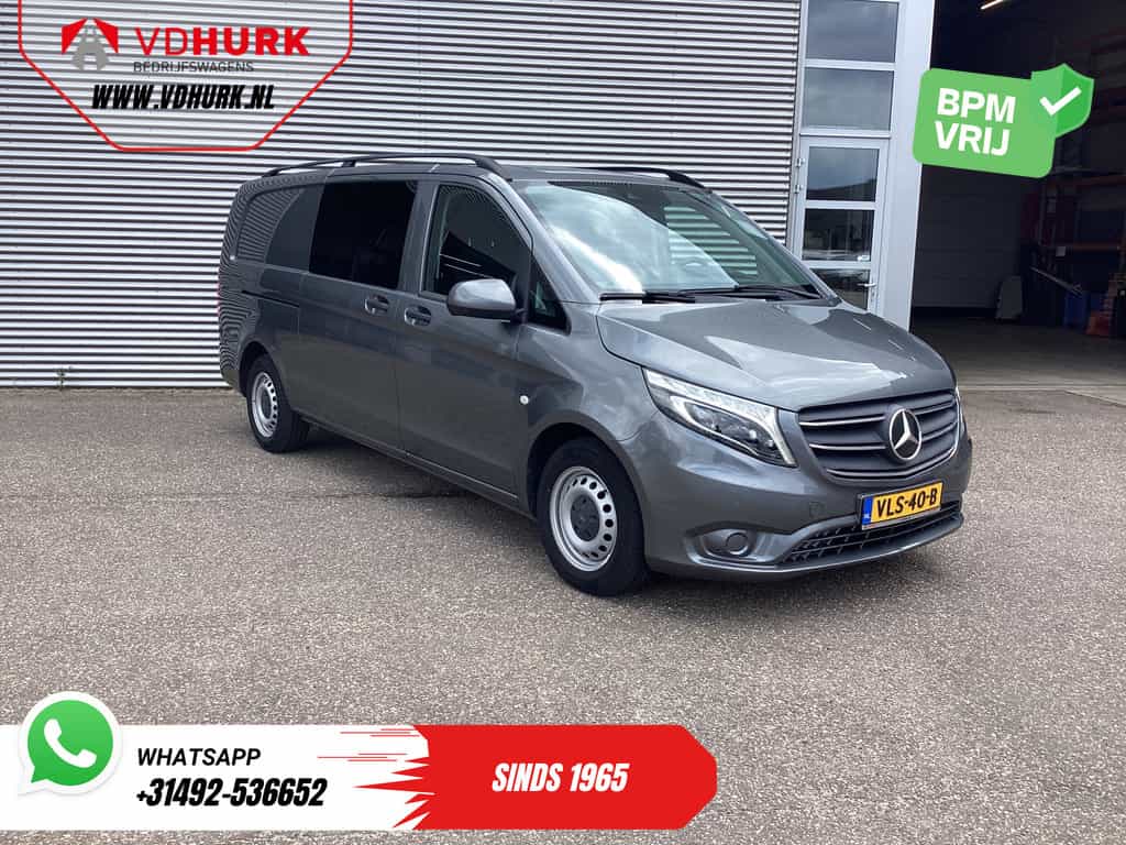 Mercedes-Benz Vito 114 CDI Aut. L3 XL DC Dubbele Cabine BPM VRIJ! LED/ Climate/ Navi/ Carplay/ Camera/ PDC/ Cruise