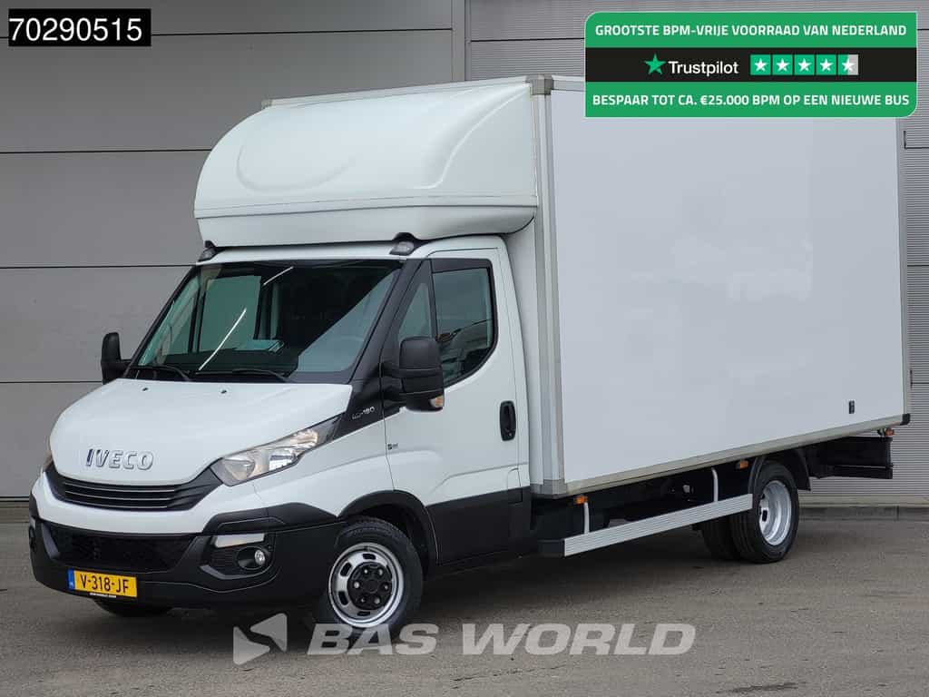 Iveco Daily 40C18 3.0L Bakwagen Dubbellucht 3,5t Trekhaak 180PK Navi Airco Cruise Euro6 Meubelbak Koffer 21m3 Airco Trekhaak Cruise control