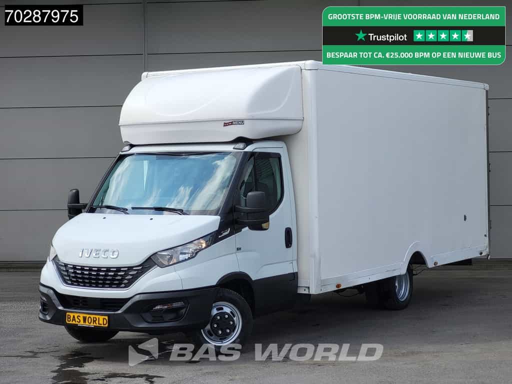 Iveco Daily 35C14 Automaat Luchtvering 530cm lang! Verkoopwagen Bakwagen Airco Cruise Camera Euro6 Meubelbak Plancher Foodtruck Paardenwagen 28m3 Airco Cruise control