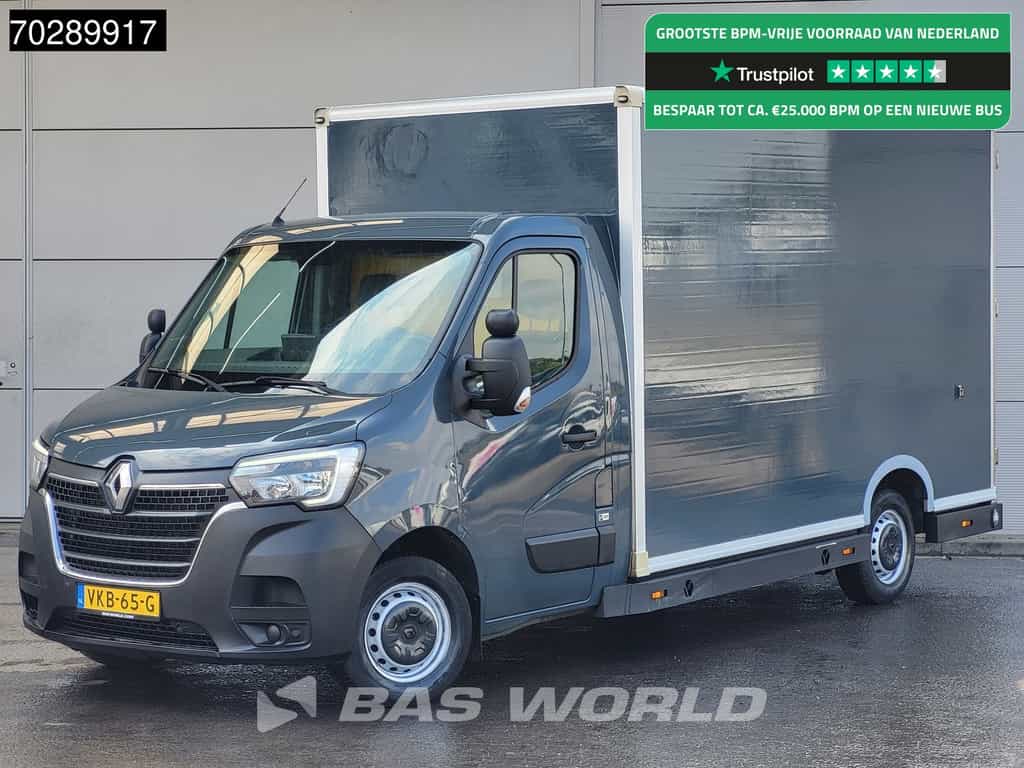 Renault Master 150PK Bakwagen Luchtvering Airco Cruise Meubelbak Plancher Verkoopwagen Foodtruck Paardenwagen 18m3 Airco Cruise control