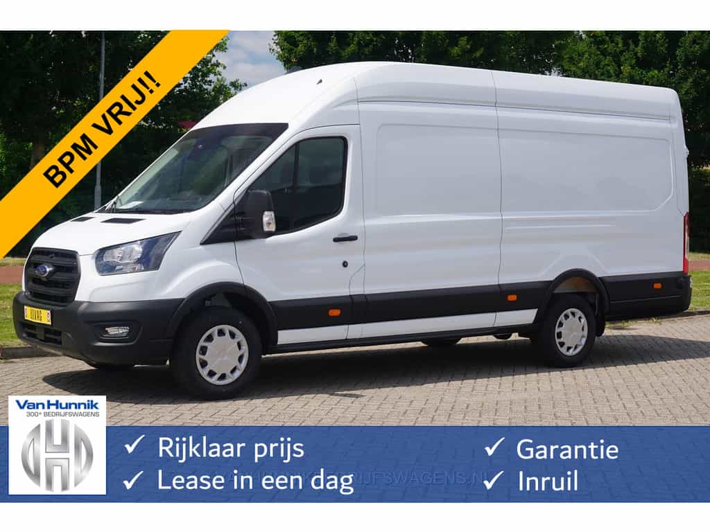 Ford Transit 350L 130PK L4H3 BPM VRIJ!! 12" Sync4 Navi, Trekhaak, Stoel-Stoel!! NR. B03*