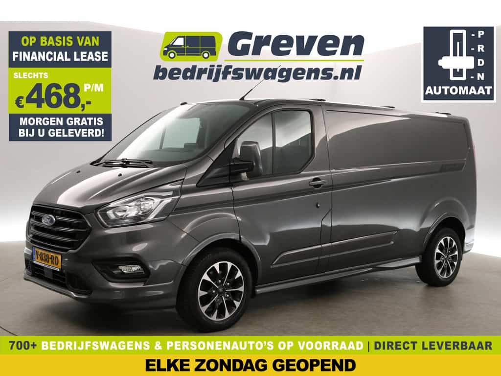 Ford Transit Custom 310 2.0 TDCI L2H1 Sport | MARGE! | 170PK Automaat Airco Camera Carplay Cruise Navi PDC LED 3 Persoons 17''LMV