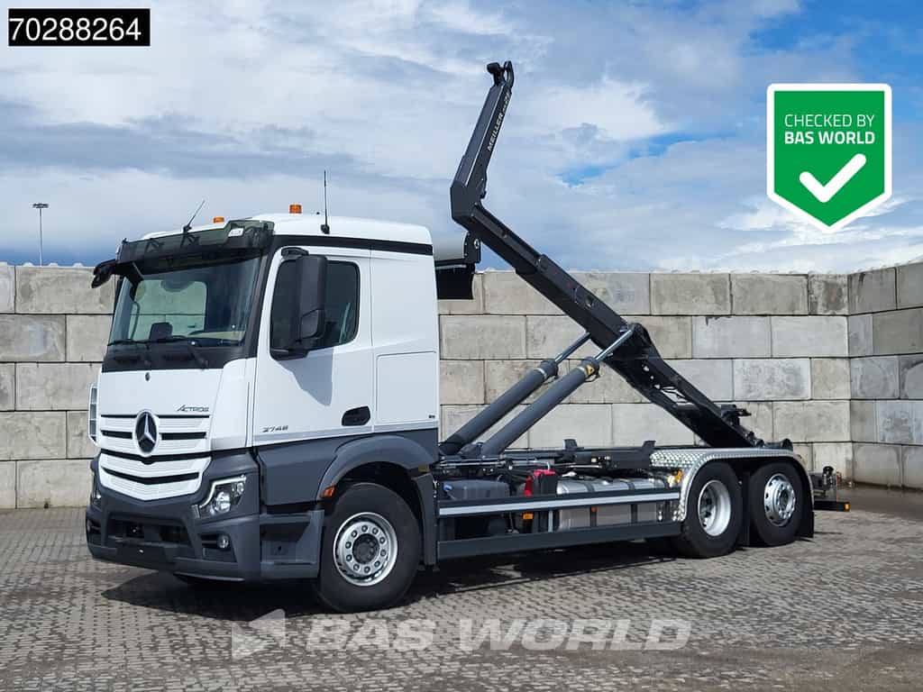 Mercedes Actros 2745 6X2 NEW! Meiller RS21-70 Hooklift Retarder Lift+Steering Axle PPC Navi