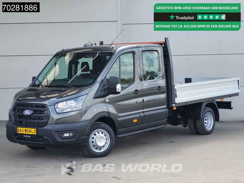 Ford Transit 170pk Automaat Dubbel Cabine 3500kg Trekhaak Open Laadbak Pritsche SYNC4 scherm Camera Airco Trekhaak Cruise control