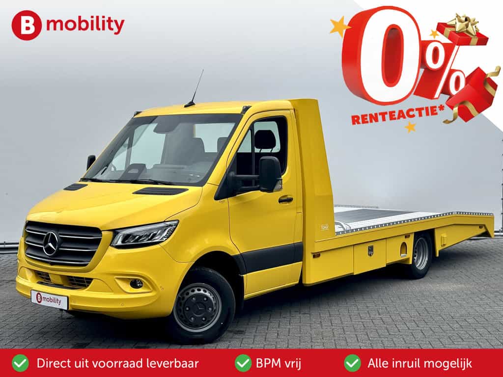 Mercedes-Benz Sprinter 519 CDI Tijhof AluLiner V/A €32 Per Dag!! Luchtvering NIEUW! MJ.2025 Autotransporter/ Oprijwagen | Lier | 3-Zitplaatsen | AppleCarPlay | DAB | Adaptive Cruise Control | Navigatie | Trekhaak