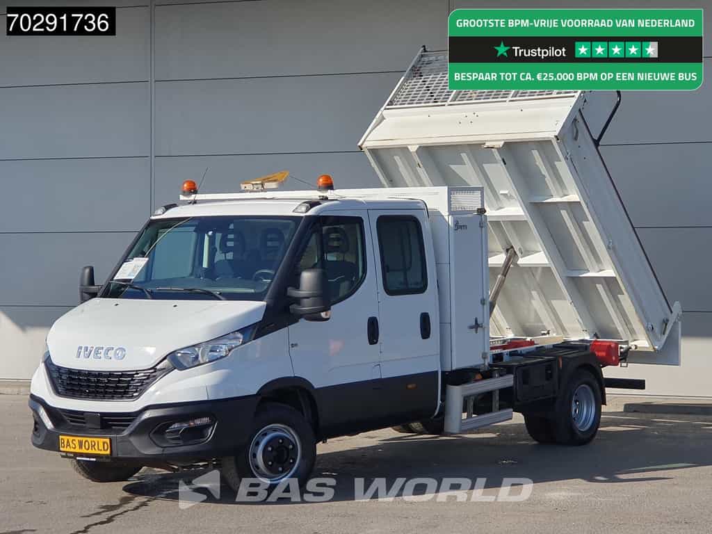 Iveco Daily 70C18 3.0L Open Laadbak Dubbel Cabine Dubbellucht 3,5t Trekhaak Airco Cruise Euro6 Pritsche Pickup Open Box 2m3 Airco Trekhaak Cruise control