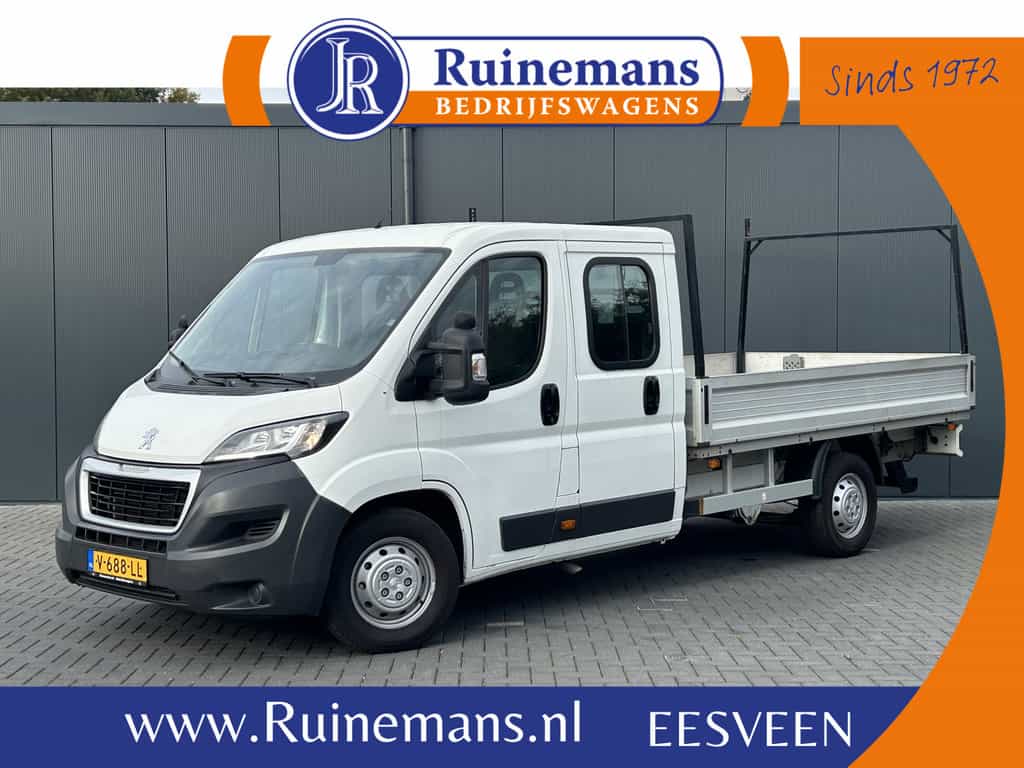 Peugeot Boxer 2.0 164 PK EURO 6 / PICK UP / OPEN LAADBAK / 49.917KM !! / 1e EIG. / 7-PERS DUBBELE CABINE / TREKHAAK / AIRCO / BLUETOOTH