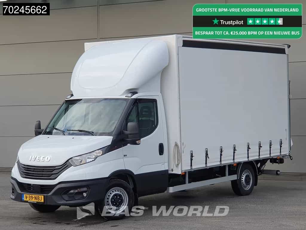 Iveco Daily 35S18 3.0L Laadklep 180PK Schuifzeilen Airco Cruise Bakwagen Euro6 Meubelbak Zeilenwagen Schuifzeil Plane 22m3 Airco Cruise control