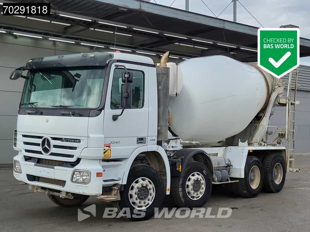 Mercedes Actros 3241 8X4 9m3 Stetter Steelsuspension 3-Pedals Retarder Euro 4