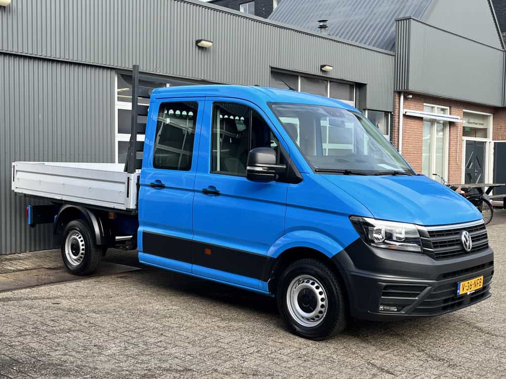 Volkswagen Crafter 35 2.0 TDI L3 DC Airco Cruise controle Euro 6 Pick-up Telefoonverbinding Voorruit verwarming 6-persoons Open laadbak Pick-up p-up Bakwagen 1e eigenaar
