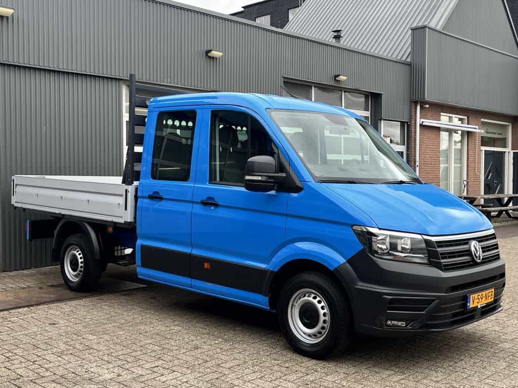 Volkswagen Crafter 35 2.0 TDI L3 DC Airco Cruise controle Euro 6 Pick-up Telefoonverbinding Voorruit verwarming 6-persoons Open laadbak Pick-up p-up Bakwagen 1e eigenaar