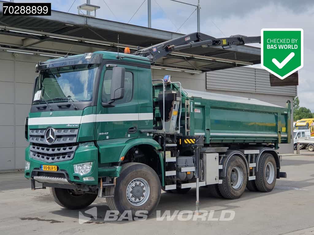 Mercedes Arocs Arocs 3342 6X6 NL-Truck HMF 1643 Z-Crane Kran Steering Axle Big-Axle Euro 6