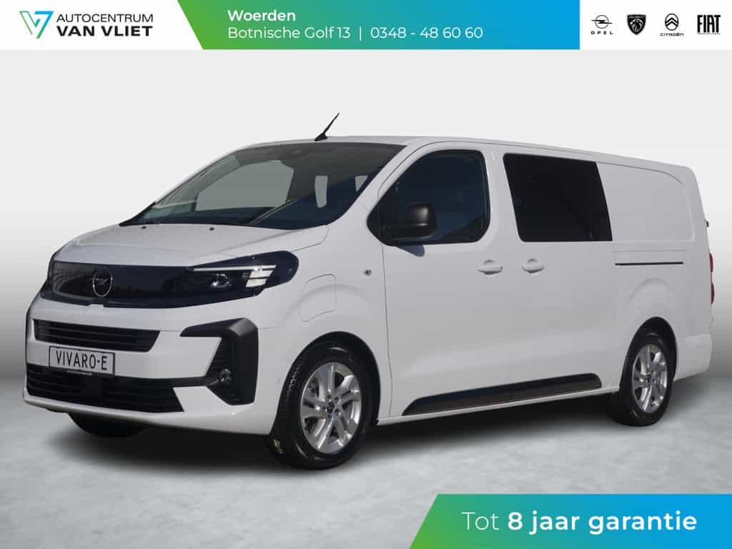 Opel Vivaro Electric 75 kWh Dubbele Cabine | 2x schuifdeur | tot 8 jaar garantie | Dynamic Surround View Pakket | Exterieur pakket | Comfort Pakket | Winterpakket | Apple Carplay | rondom zicht camera's | LM velgen | Dodehoek detectie | parkeersensoren voor & achter | betimmering | rijklaarprijs