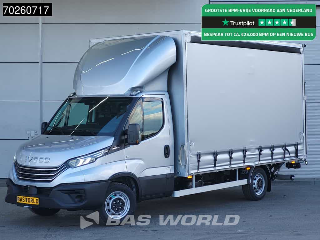 Iveco Daily 35S21 BPM VRIJ! 3.0L 210PK Automaat Schuifzeilen Laadklep ACC LED CarPlay Euro6 Schuifzeil Zeilen Koffer Meubelbak Bakwagen Airco