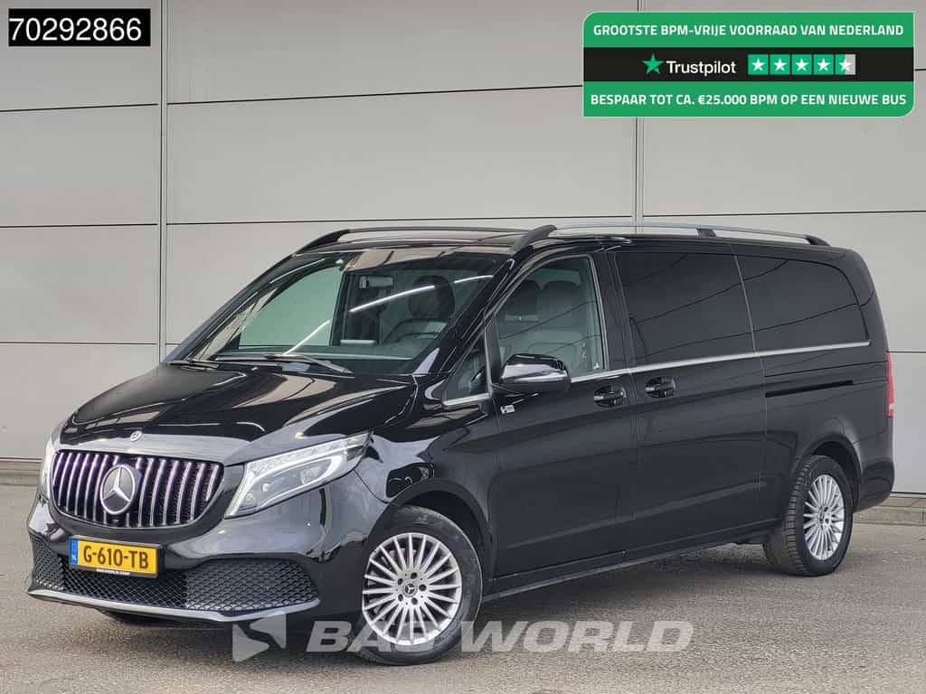 Mercedes V 300d Incl. BPM + Ex. BTW Avantgarde V-300 XL Personenvervoer 8-Persoons 240PK 2x Schuifdeur Leder LED Xenon Airco Cruise Camera Euro6 TV Taxi Luxe Passenger Transport Airco Cruise control