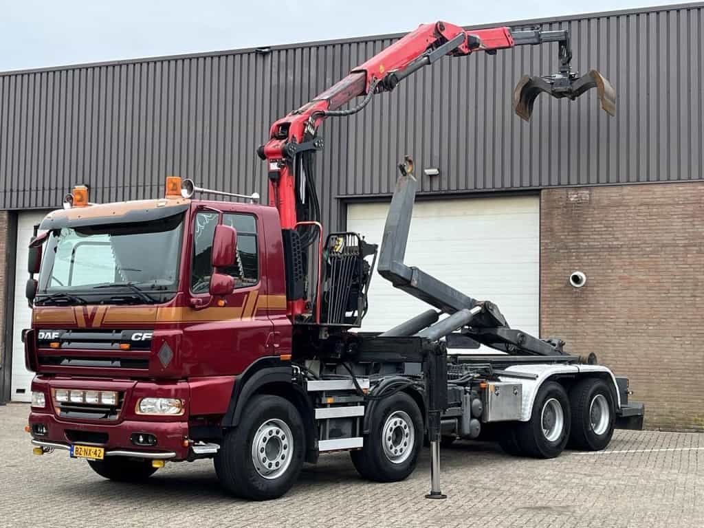 DAF FAD CF85 - 410 / 8x4 / Palfinger Epsilon Q170Z88 Triple Z-kraan / Haakarm Hooklift / Euro5 / Manual / Full steel suspension / Big axle / NL Truck HT1163-A