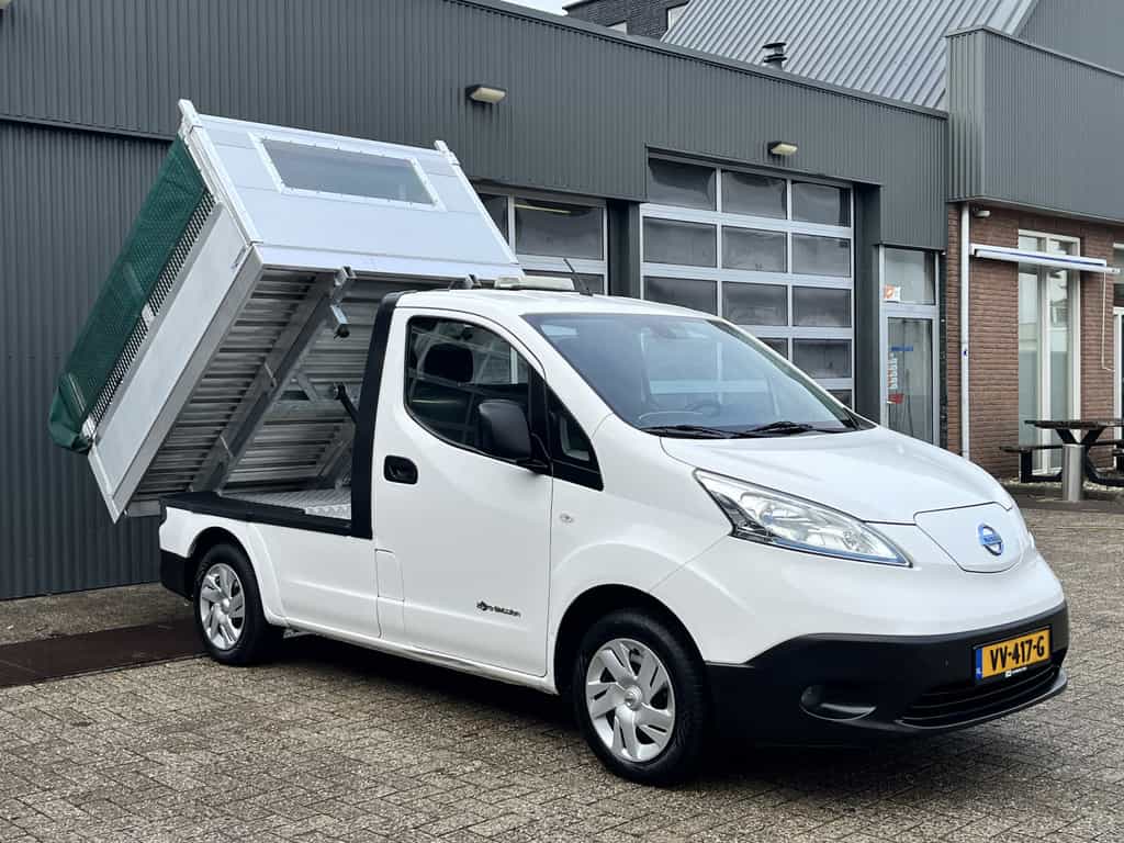 Nissan e-NV200 24KWh Marge BTW VRIJ!! Elektrische Kipper Openlaadbak met Airco Cruise controle Telefoonverbinding 2-Persoons Kieper Pick-up P-up 2x Oplaadkabels aanwezig Ex gemeente