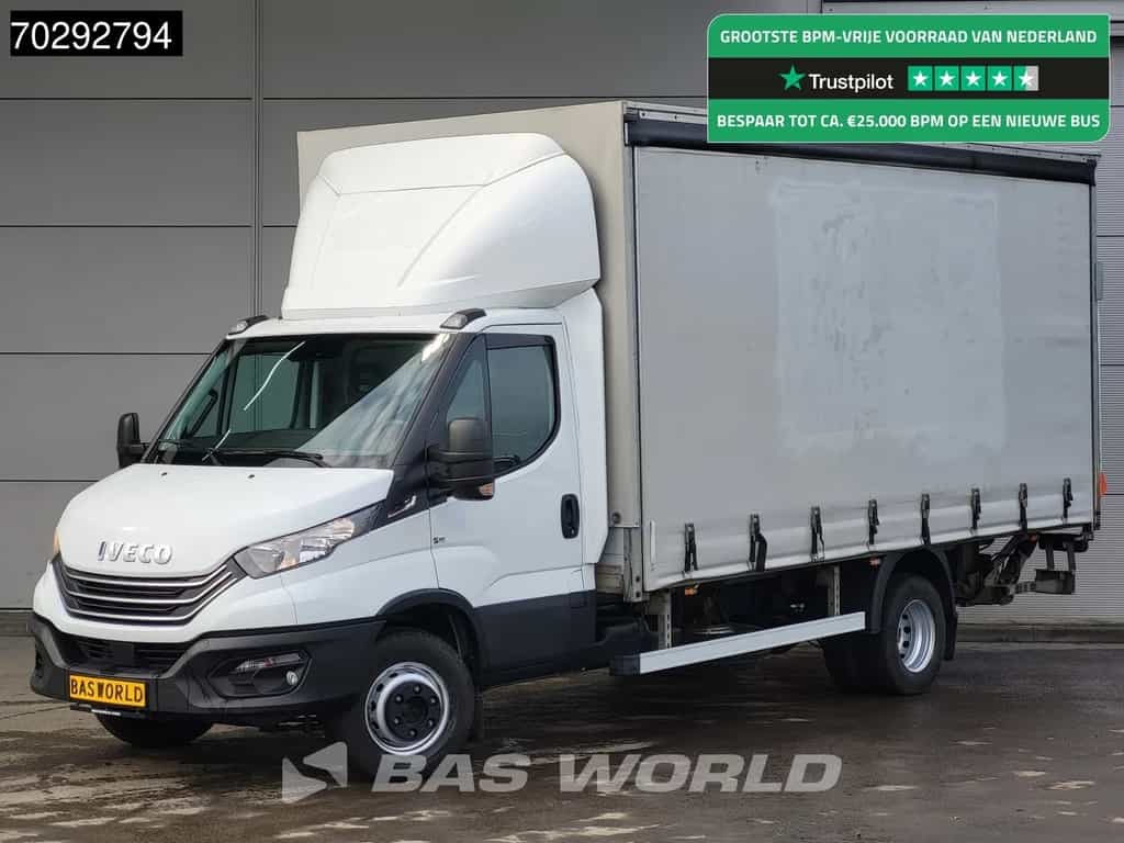 Iveco Daily 60C18 3.0L Automaat Laadklep 180PK Schuifzeilen Zeilen Airco Cruise D'Hollandia Euro6 Schuifzeil Koffer Gesloten laadbak Airco Cruise control