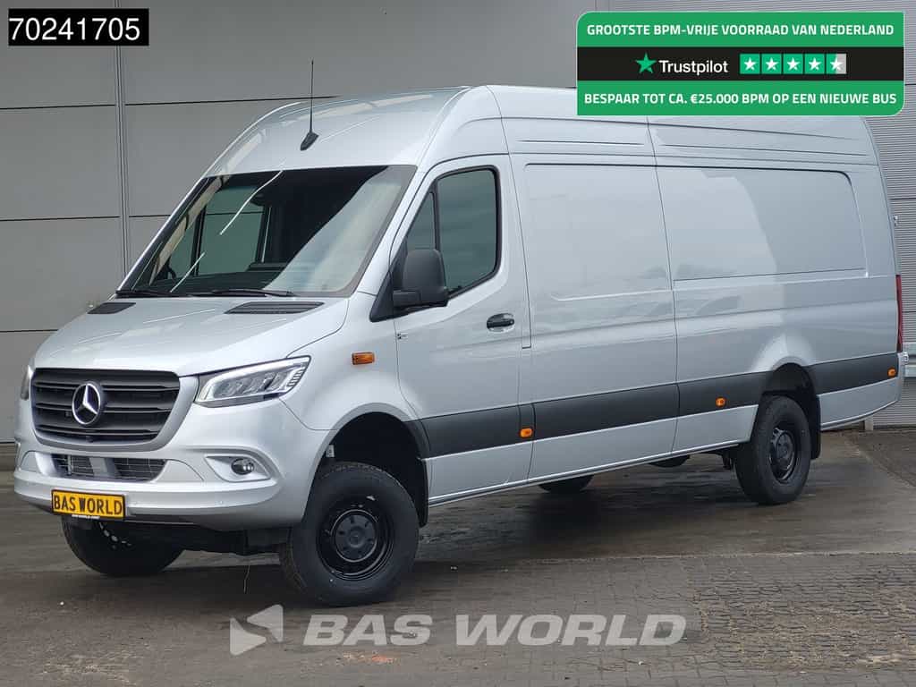 Mercedes Sprinter 319 CDI Automaat 4x4 190PK L4H2 XXL LED ACC Navi 360Camera 10'' MBUX CarPlay Parkeersensoren Euro6 4wd Allrad L4 Long 15m3 Airco