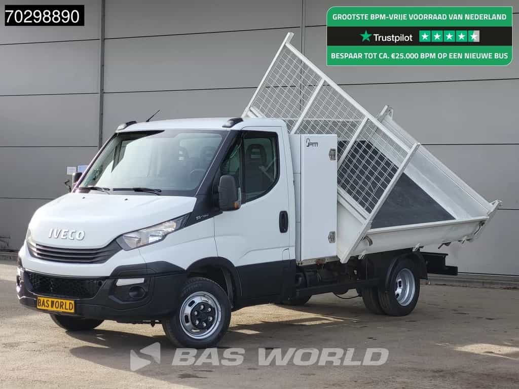 Iveco Daily 35C15 3.0L 3 zijdige Kipper met Kist Dubbellucht 3,5t Trekhaak 150PK Airco Euro6 Tipper Benne Kieper Airco Trekhaak Cruise control