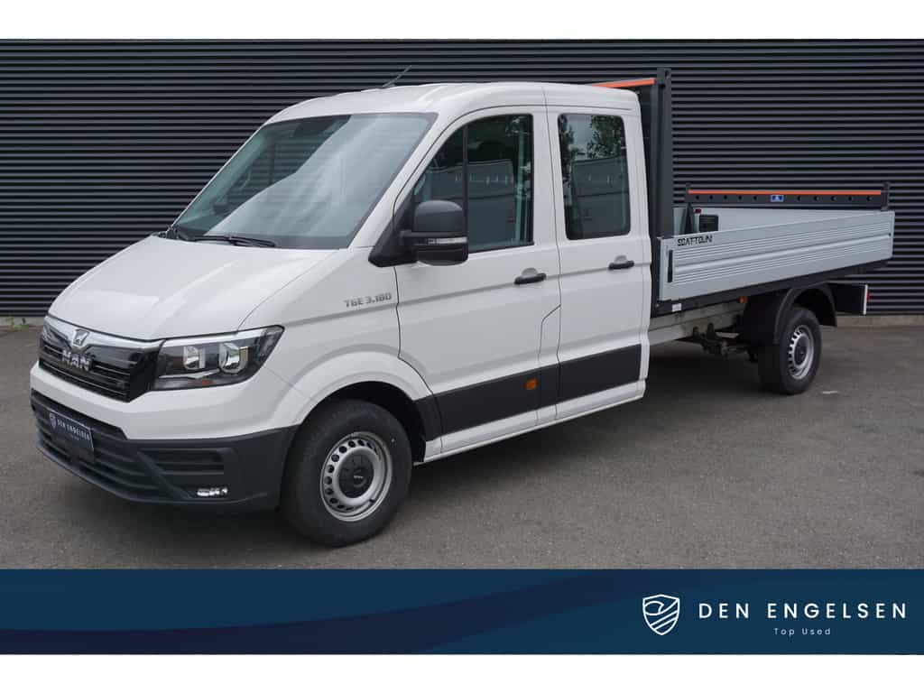 MAN TGE 3.180 180PK Automaat L4 Dubbele cabine Open Laadbak Pick-Up 3,5T Trekhaak ACC Apple Carplay Navi
