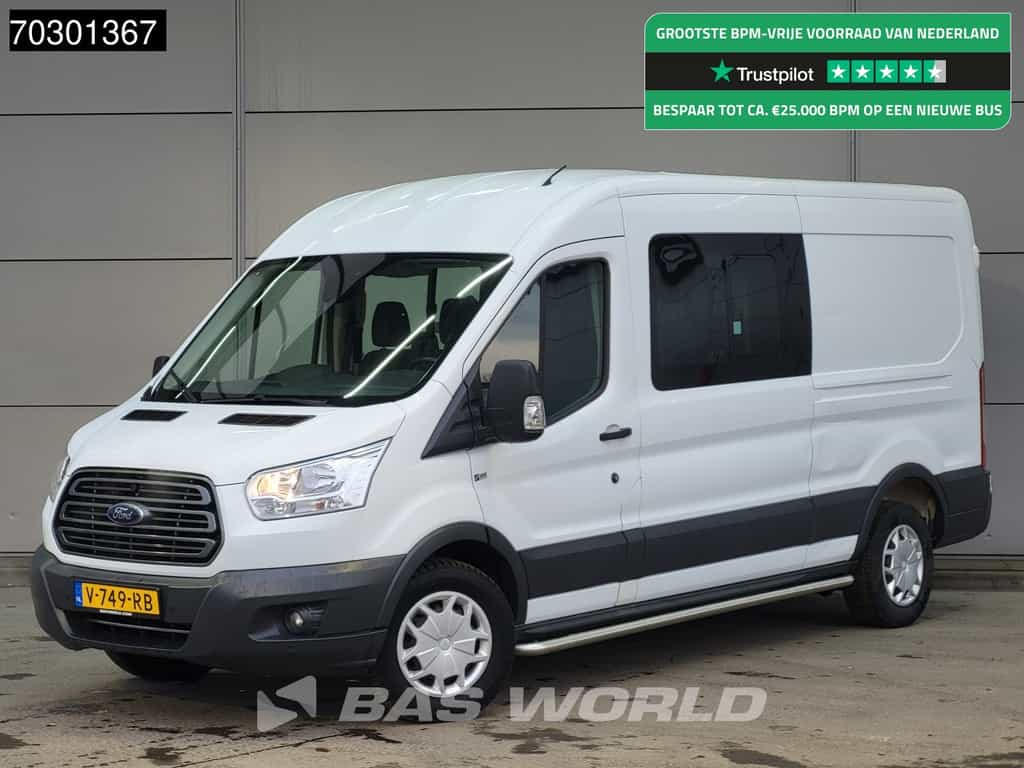 Ford Transit 130pk Dubbel Cabine L3H2 Trekhaak Airco Cruise Camera Parkeersensoren Euro6 DC Doka Mixto Airco Trekhaak Cruise control