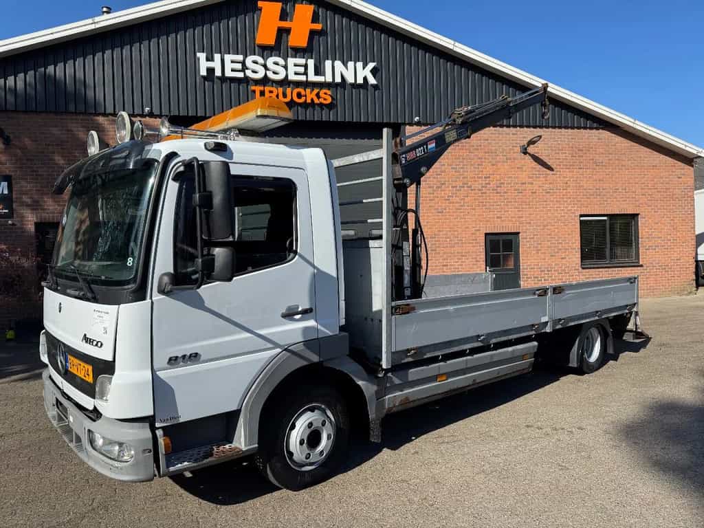 Mercedes-Benz Atego 818 Machinery transporter + Hiab Crane 288.360KM NL Truck car transporter