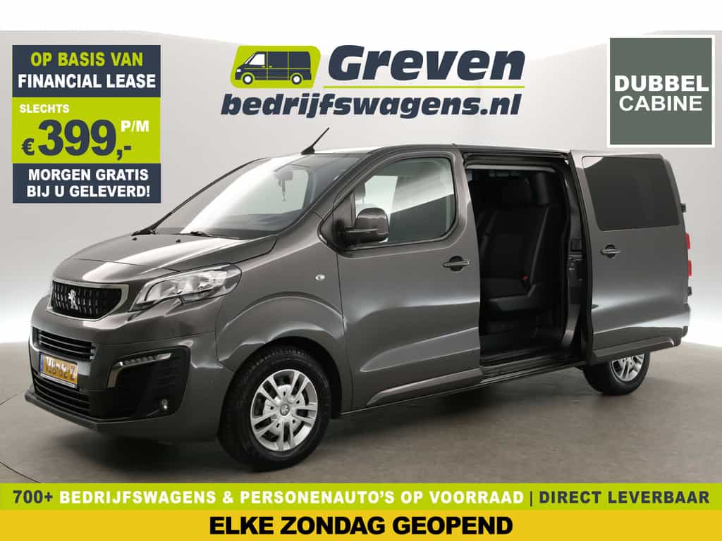 Peugeot Expert 2.0 BlueHDI L3H1 | Euro6 | Dubbele Cabine | Airco | Carplay | Cruise | 360 Camera | HuD | Trekh. | 2xSchuifdeur