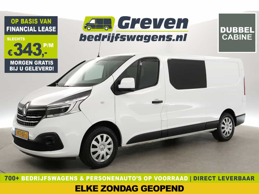 Renault Trafic 2.0 dCi T29 L2H1 | Euro6 | 146PK | Dubbele Cabine | Aut. | Airco | Camera | Cruise | Navi | Trekh. | Parkeersens.