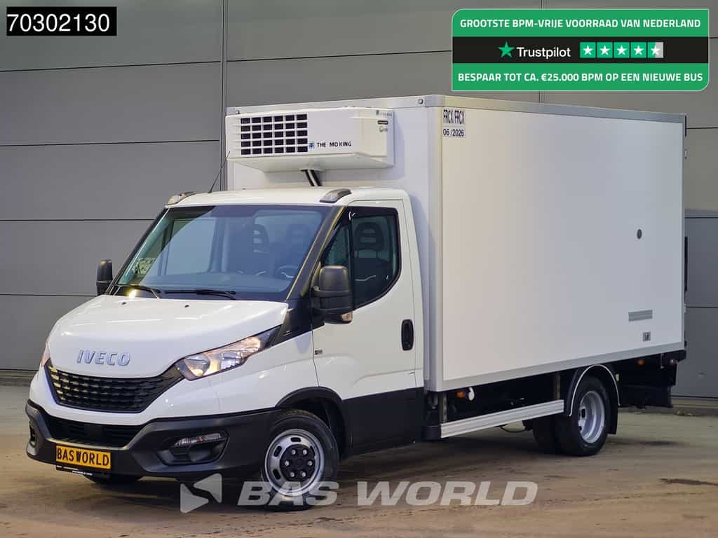 Iveco Daily 35C14 Bi-Temp Koelwagen Vriezer Zijdeur Achterdeuren Dubbellucht Thermo King V500 MAX 230v Stekker Euro6 Koel Koeler Koelwagen Bakwagen Gekoeld Kühl Kühler Kühlwagen Kühlkoffer Vries Vriezer Vrieswagen Frigo