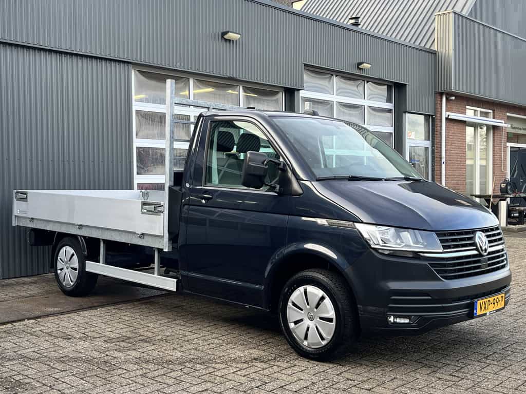 Volkswagen Transporter 2.0 TDI L2 Pick up open laadbak Pick-up met Airco Telefoonverbinding 3-Persoons 1e eigenaar Dealer onderhouden P-up Bakwagen Doka Pritsche Euro 6