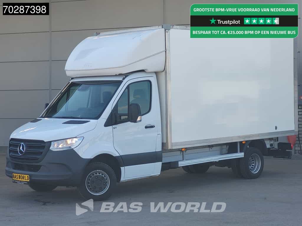 Mercedes Sprinter 514 CDI Automaat Bakwagen Dubbellucht Achterdeuren Airco Cruise Euro6 Meubelbak Koffer 20m3 Airco Cruise control