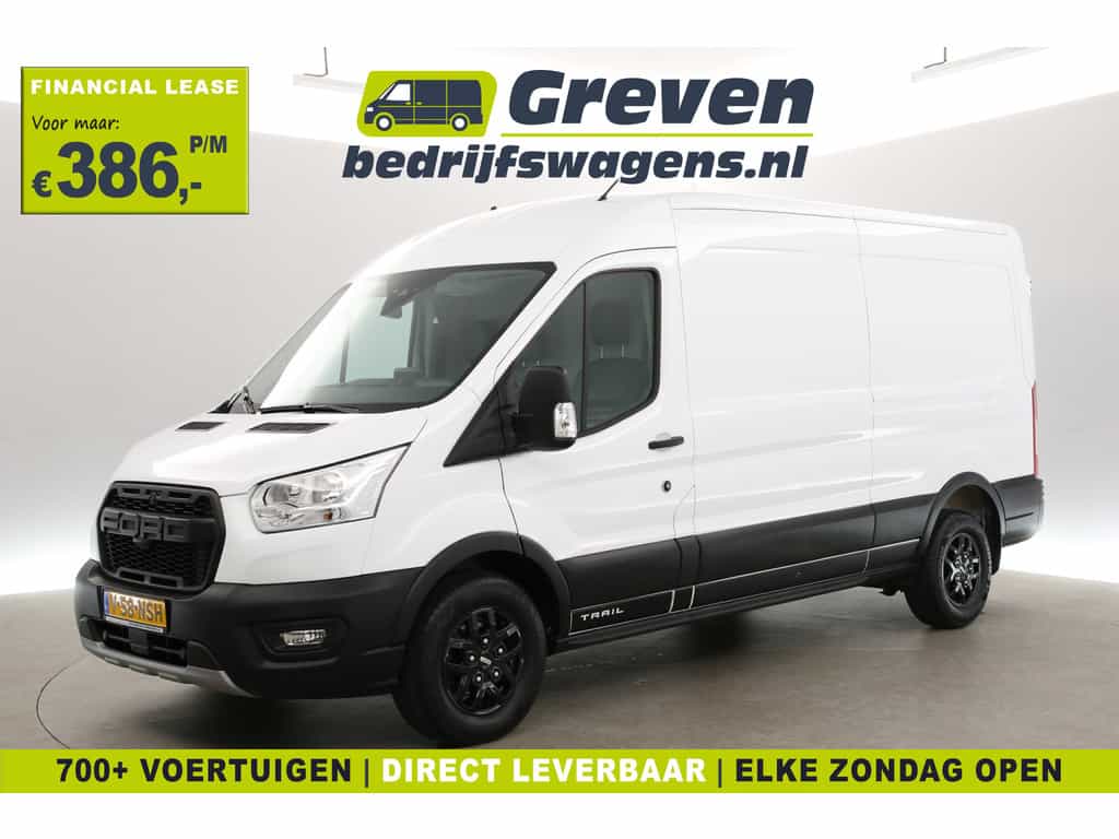 Ford Transit 2.0 TDCI Trail 170PK L3H2 | Euro6 | Airco | Adap. Cruise | 3-Zits | Camera | Carplay | Trekh. | Stoelverw.