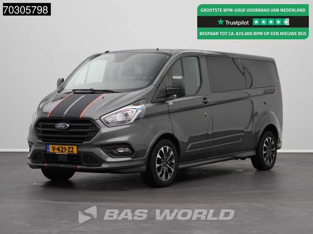Ford Transit Custom 170pk Dubbel Cabine Automaat L2H1 Trekhaak LED Xenon Navi Airco Cruise Camera Parkeersensoren v+a CarPlay LM-Velgen SYNC APK 05-2026 Euro6 DC Doka Mixto Airco Trekhaak Cruise control