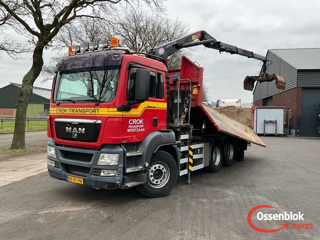 MAN TGS 35.360 8X4-4 BL EEV met 2 zijden kipper en HMF 1643 Z 2 kraan OT5087