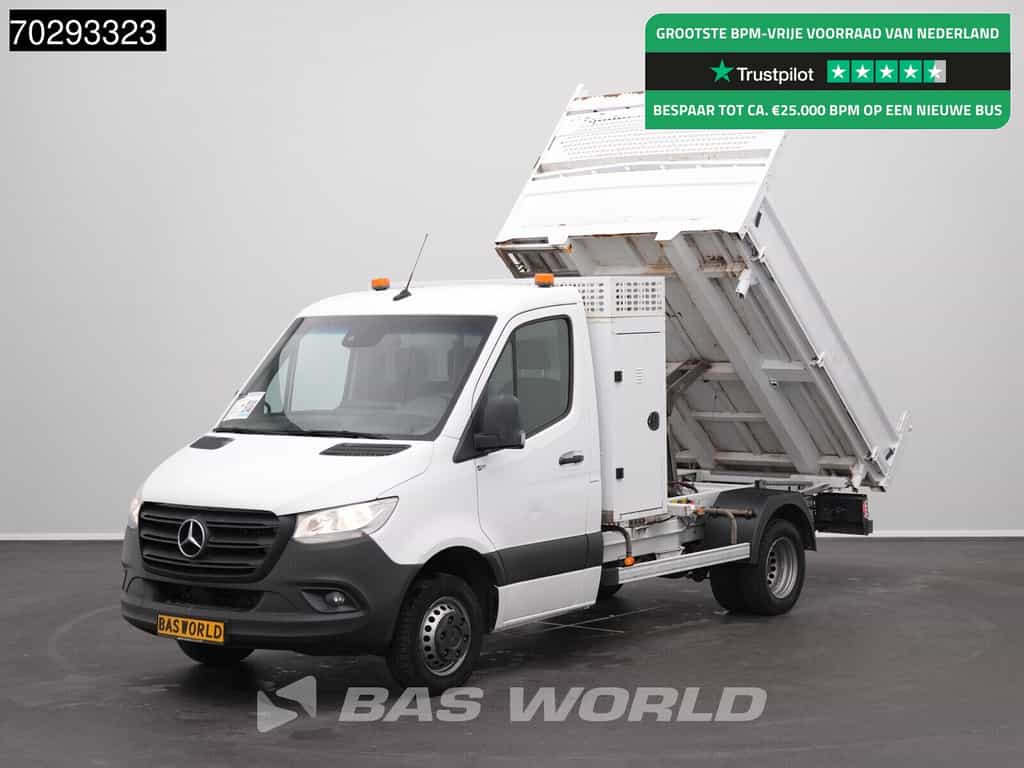 Mercedes Sprinter 514 CDI 3 zijdige Kipper 3.5t trekhaak MBUX Navi Camera Tipper Benne Open laadbak Kieper 2m3 Airco Trekhaak Cruise control