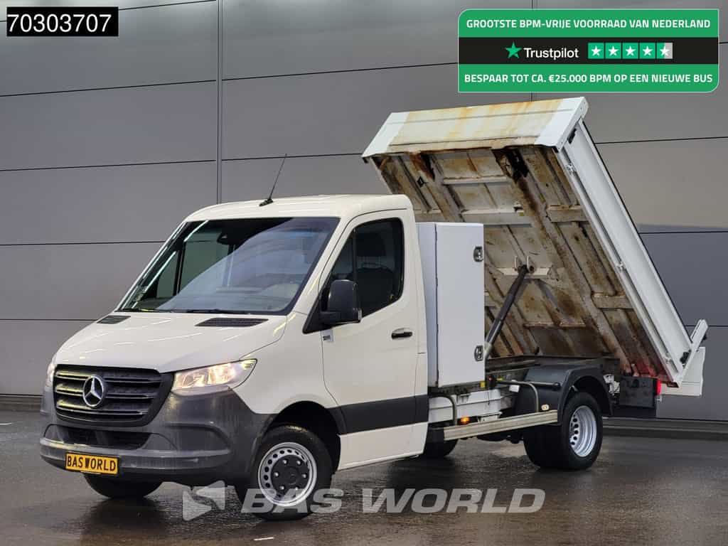 Mercedes Sprinter 514 CDI Automaat Kipper met Kist Dubbellucht 3,5t Trekhaak Airco Cruise MBUX CarPlay Euro6 Tipper Benne Kieper Airco Trekhaak Cruise control