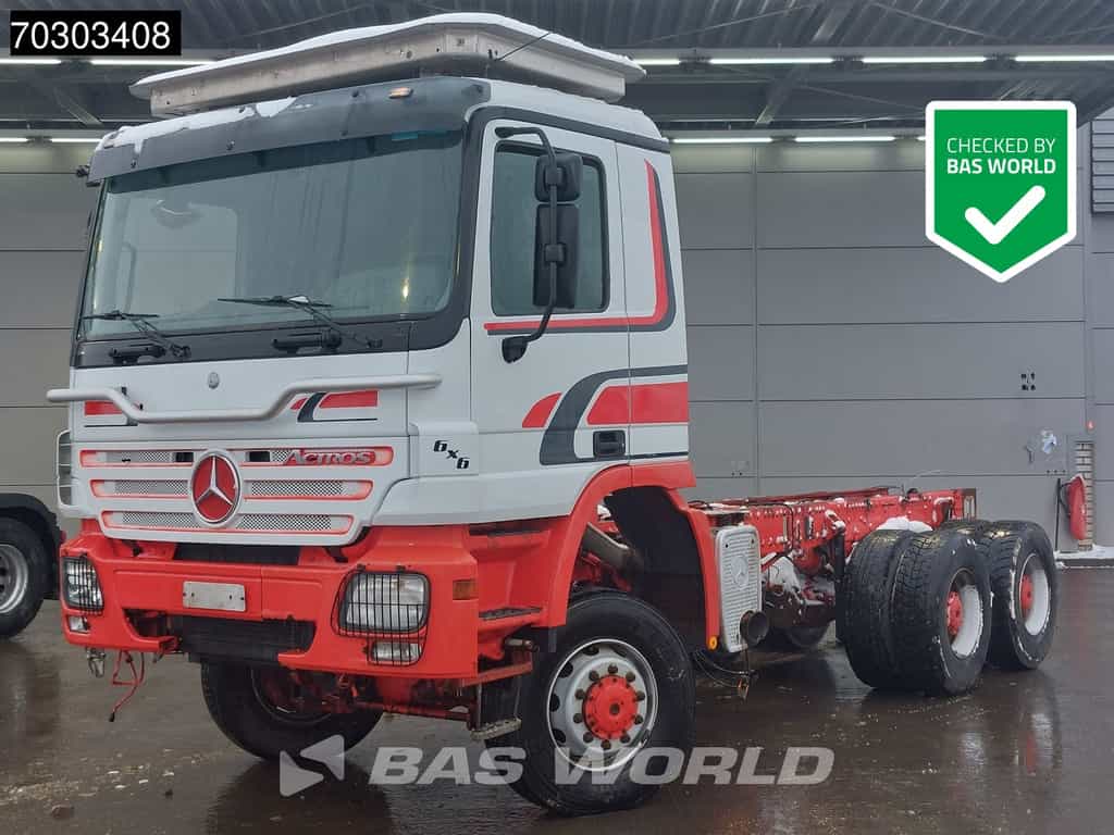 Mercedes Actros Actros 3346 6X6 6x6 chassis Big-Axle Steel suspension  Semi Automatic Euro 3