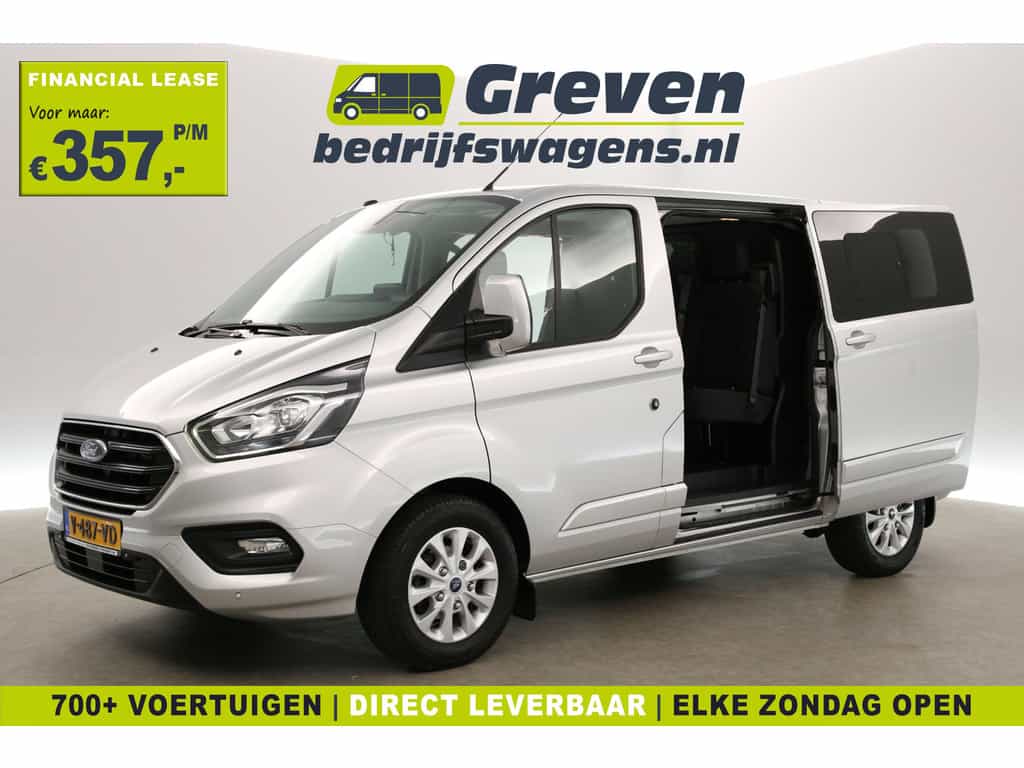 Ford Transit Custom 300 2.0 TDCI L1H1 | MARGE | Euro6 | Dubbele Cabine | Automaat | Airco | Cruise | Camera | Schuifdeur L+R | Carplay | Trekh. | LED