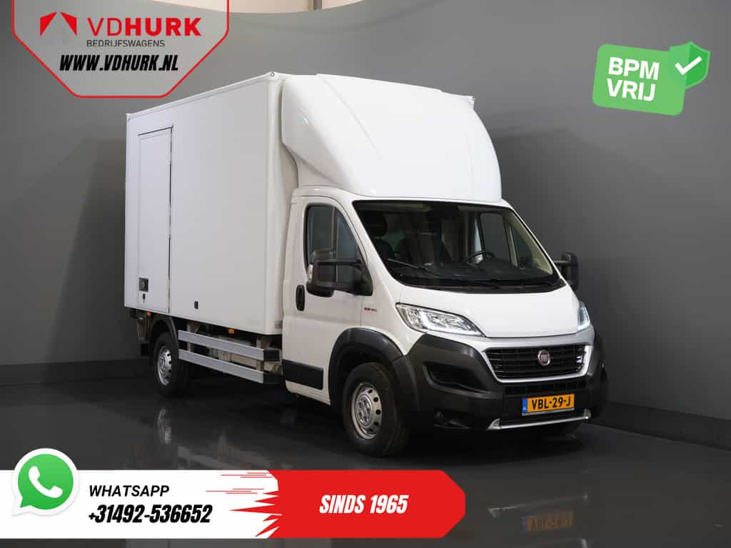 Fiat Ducato 2.3 MJ 150 pk Bakwagen 377x220x222 Laadklep/ Zijdeur/ Spoiler/ Tacho/ Gev.Stoel/ Camera/ Climate/ Cruise/ Navi