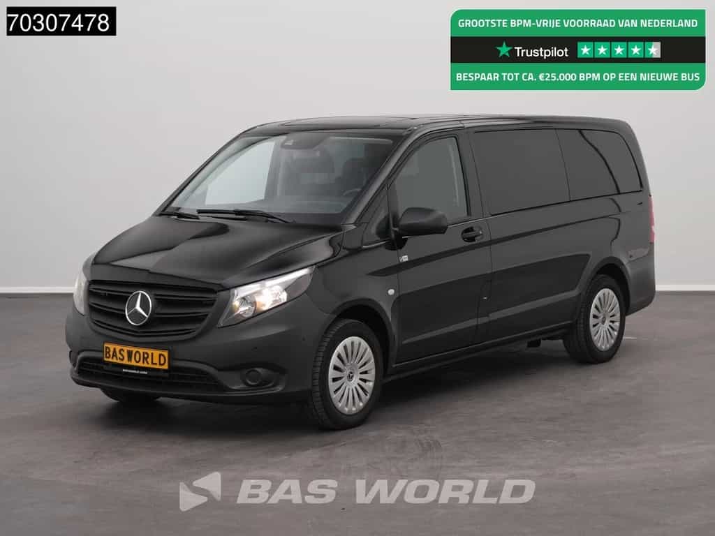 Mercedes Vito 116 Ex. BTW/BPM Personenvervoer Automaat 9-Persoons 160PK L2H1 9-Persoons Navi Airco Cruise Camera Parkeersensoren v+a Euro6 Personenvervoer Taxi TV Luxe Passenger Transport Euro6 L2 Airco Cruise control