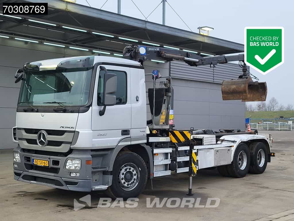 Mercedes Actros 2532 6X2 NL-Truck HMF 1643 Z2 Crane Kran 21 tons VDL Hooklift Lift-Axle Euro 5