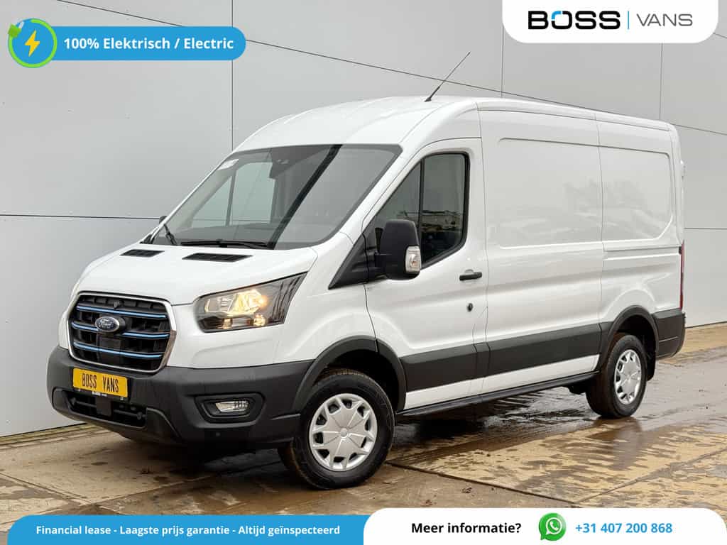 Ford e-Transit 390 68kWh 184PK Elektrisch 68kWh 317km WLTP BEV Snelladen L2H2 Climate Control Carplay Camera Stoelverwarming Parkeersensoren voor achter