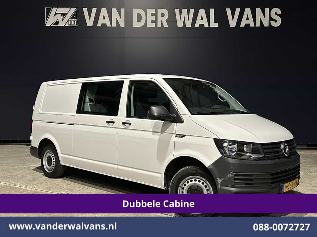 Volkswagen Transporter 2.0 TDI 150pk L2H1 Dubbele cabine Euro6 Airco | 6-Zits | 2500kg Trekhaak | Navigatie | Cruisecontrol | Apple Carplay, Android Auto, Parkeersensoren