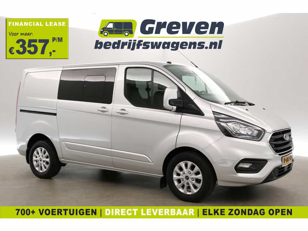 Ford Transit Custom 300 2.0 TDCI L1H1 | MARGE | Dubbele Cabine | Aut. | Euro6 | Airco | Cruise | Camera | Schuifdeur L+R | Carplay | Trekh. | LED