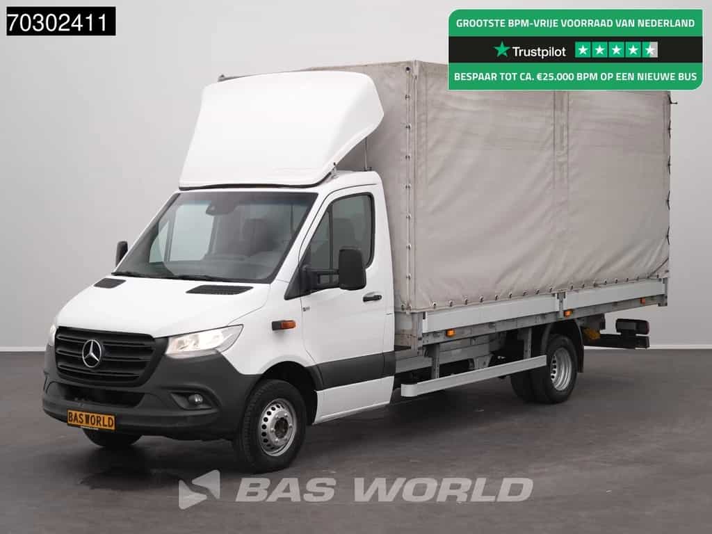 Mercedes Sprinter 519 CDI 3.0L V6 Automaat 484cm Dubbellucht Huif Bakwagen 190PK Airco Cruise Euro6 Meubelbak Koffer Airco