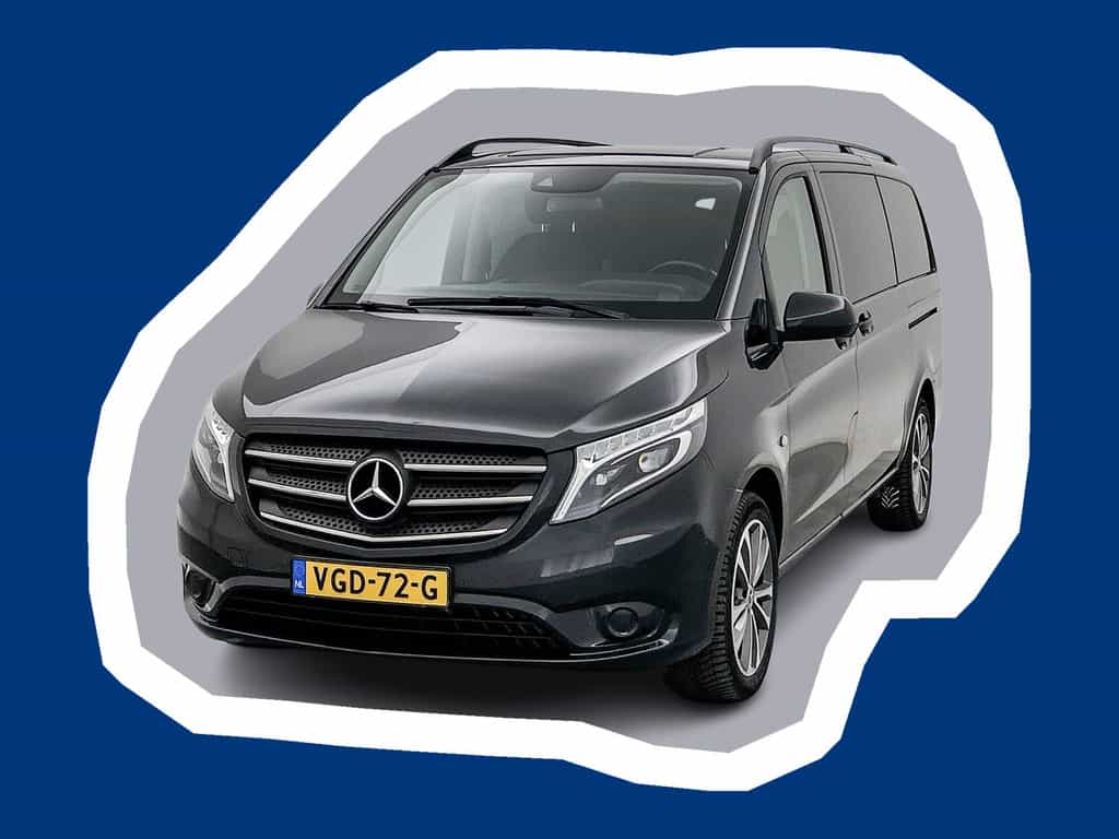 Mercedes-Benz Vito 114 CDI Lang DC Led Stoelverwarming Dubbele cabine Trekhaak Dubbele schuifdeur 5 zitplaatsen Euro 6 Climate control